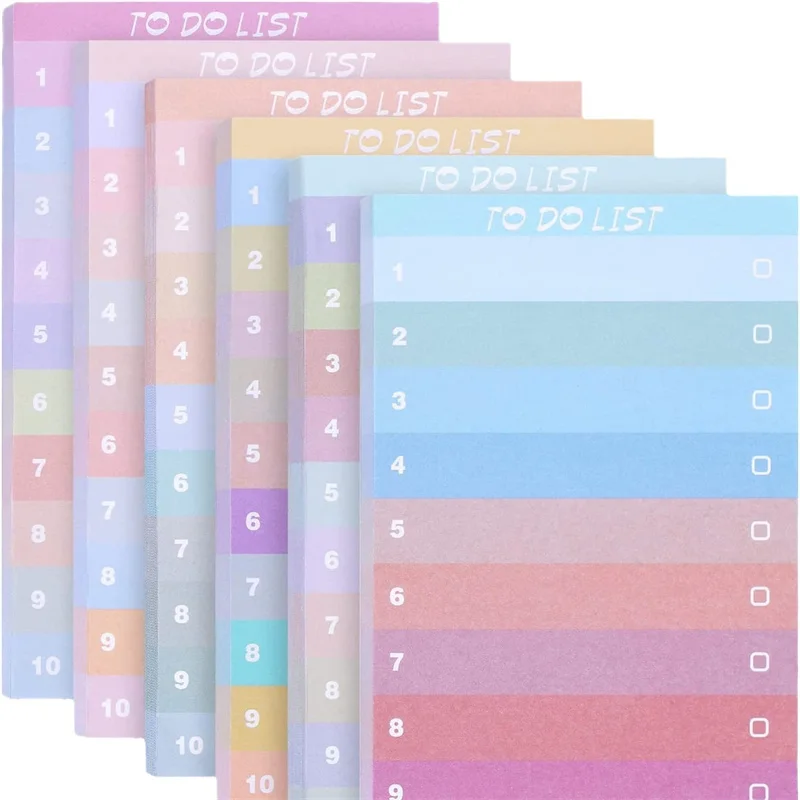 

Rainbow Paper Notebook 50 Sheets Diary Journal Meeting & Study Memo Pad 6 Pcs Set Portable Pocket Mini Planner Stationery Gifts
