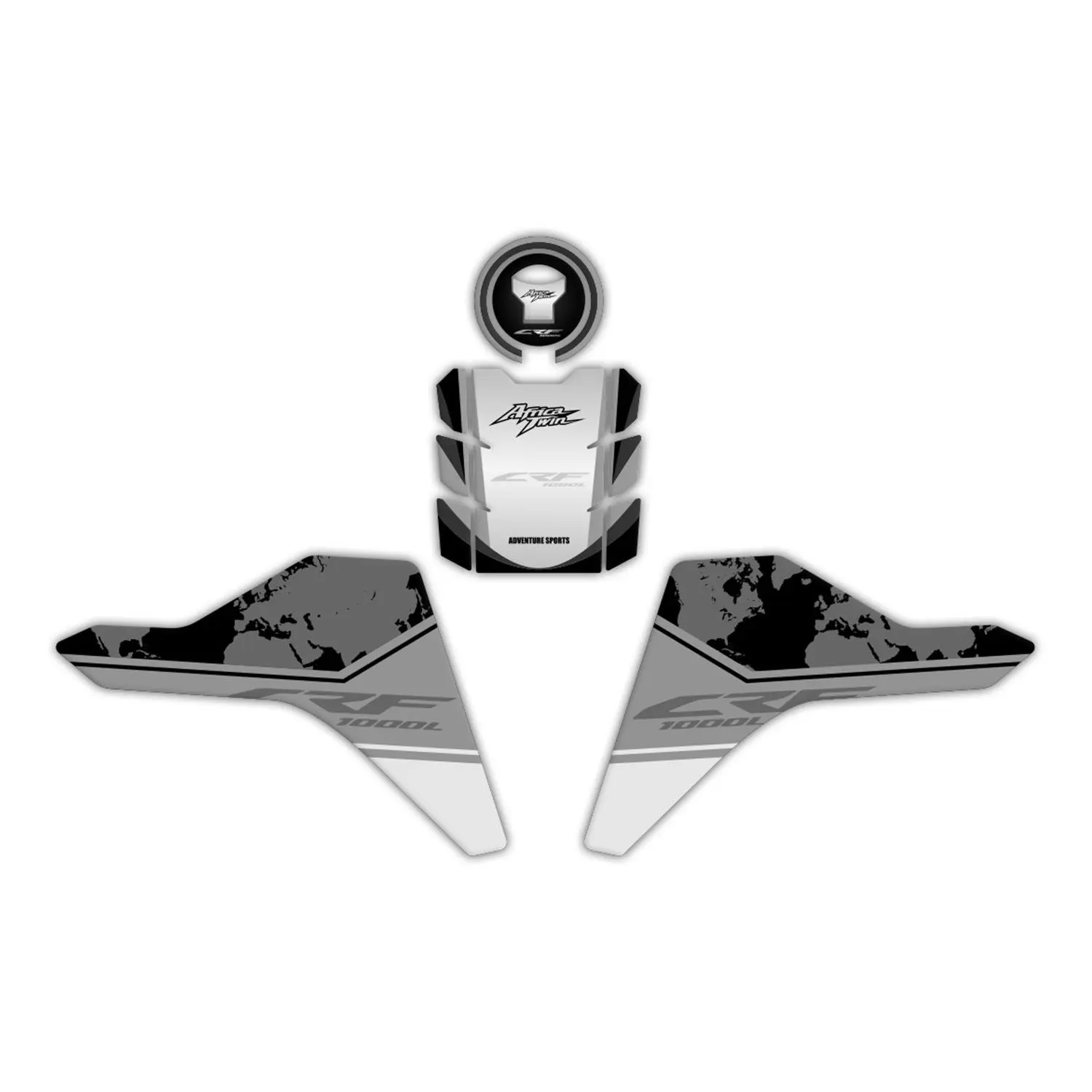 

GP Composite For Africa Twin CRF1000L 2018-2019 Compatible Tank Pad Set Black