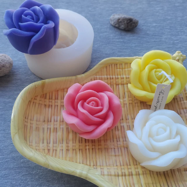 3D Rose Flower Candle Mold for Candle Making Silicone Mold Clay Resin  Gypsum Mould Handmade Party Favors - AliExpress