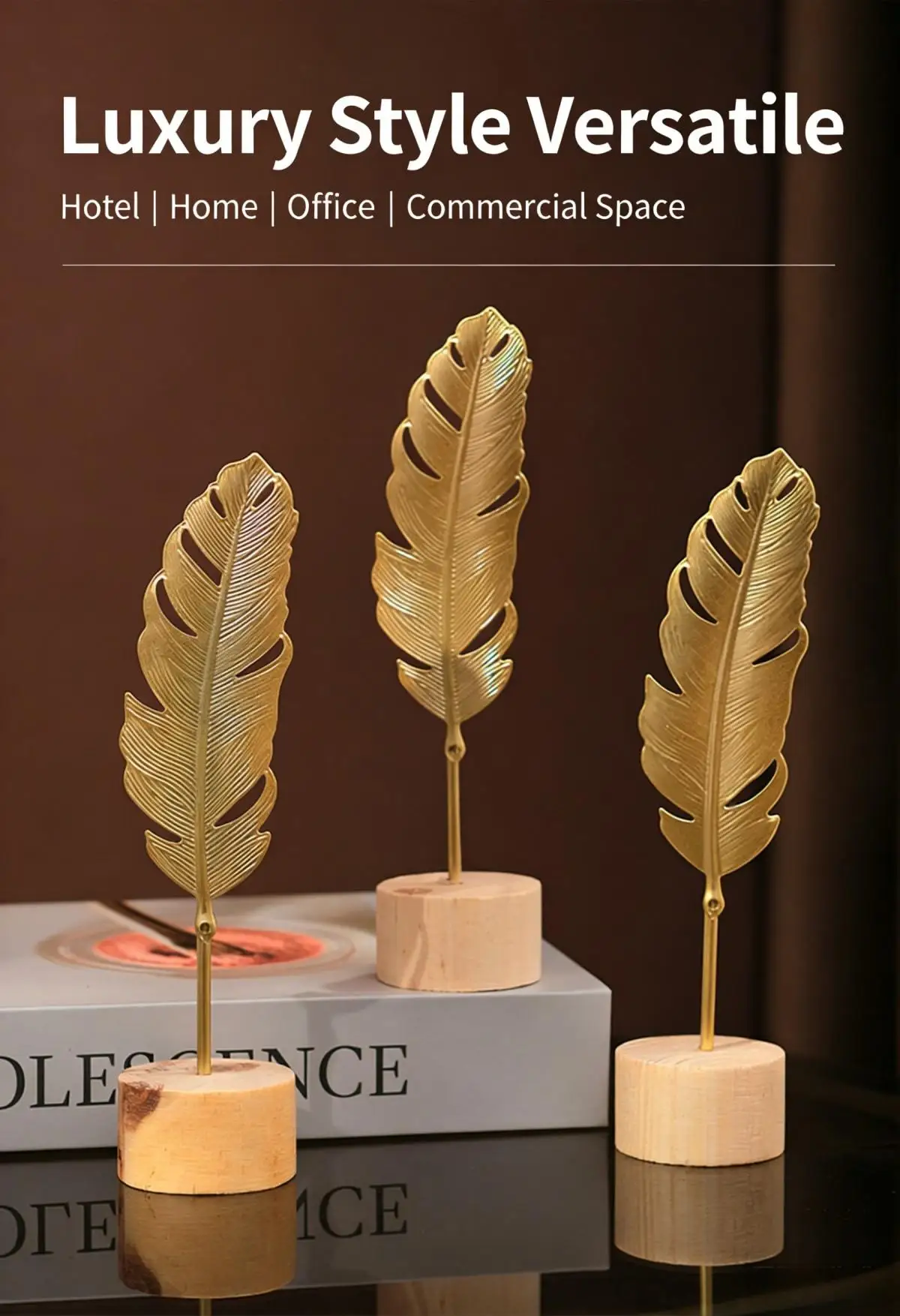 Nordic Style Iron Ginkgo Leaf Ornament - Gold