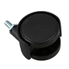 HOT SALE 10Pcs 6Mm Threaded Stem 40Mm Dual Wheel Rotatable Caster Black 2