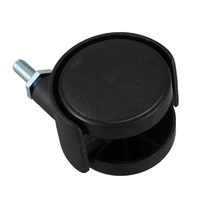 HOT SALE 10Pcs 6Mm Threaded Stem 40Mm Dual Wheel Rotatable Caster Black 2