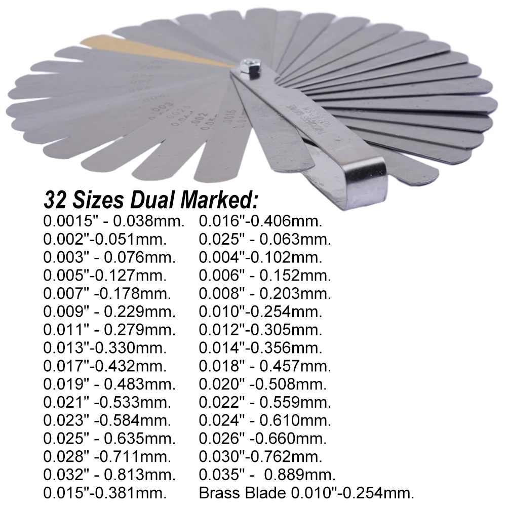 

Feeler Gauge Set 32 Fret Guitar Neck Embossed String Height Guitar Pitch String Pitch Measuring Ruler Luthier Tool Gauge