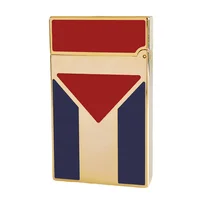 Cuban Gas Lighter Metal Lacquer Cuba Flag Cigarette Accessories Smoking Gadgets Men Collection Father Gifts 2