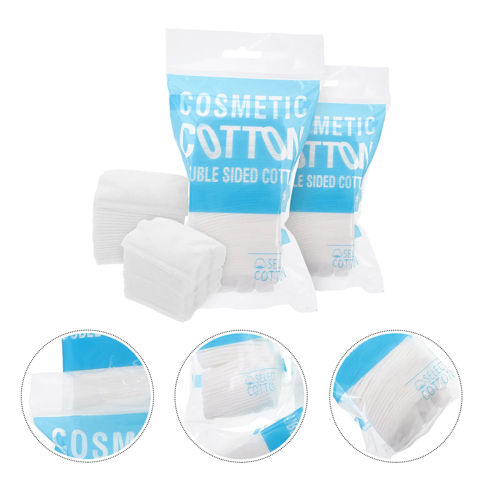200Pcs 메이크업 코튼 패드 안전하고 무취의 부드러운 페이셜 코튼 메이크업 제거에 적합 스킨 케어 매일 사용 클리너