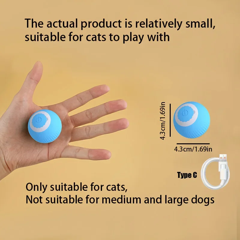 thumbnail image 1 of Juguetes inteligentes para gatos, bola rodante automática, cola falsa, juguete interactivo eléctrico recargable para mascotas, juguete de entrenamiento para perros y gatos que imita la cola de un rató, 1 of 5