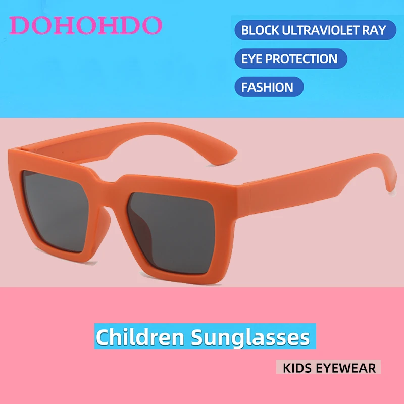 

DOHOHDO Kids Sunglasses Square Fashion Children Sun Glasses Vintage Square Outdoor Goggles Party Eyewear Cute Style Eyeglasses