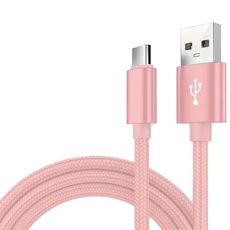 2.4A USB A to Type C Nylon Braided Charger Cable For Samsung Huawei Xiaomi Android Type C Fast Charging USB C Phone Accessories