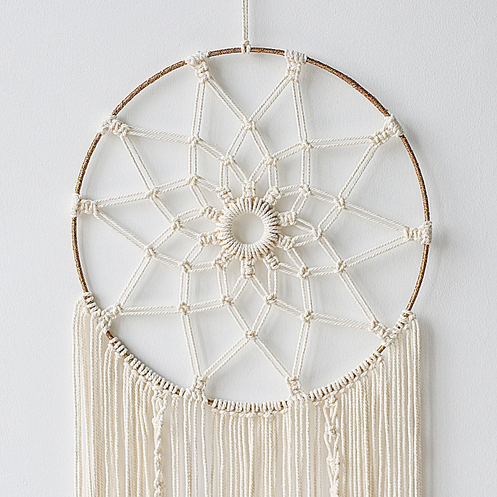 Leaf Macrame Dream Catcher Boho Macrame Wall Hanging Woven Tapestry Bohemian Wall Decor Room Decoration Farmhouse Dorm Room