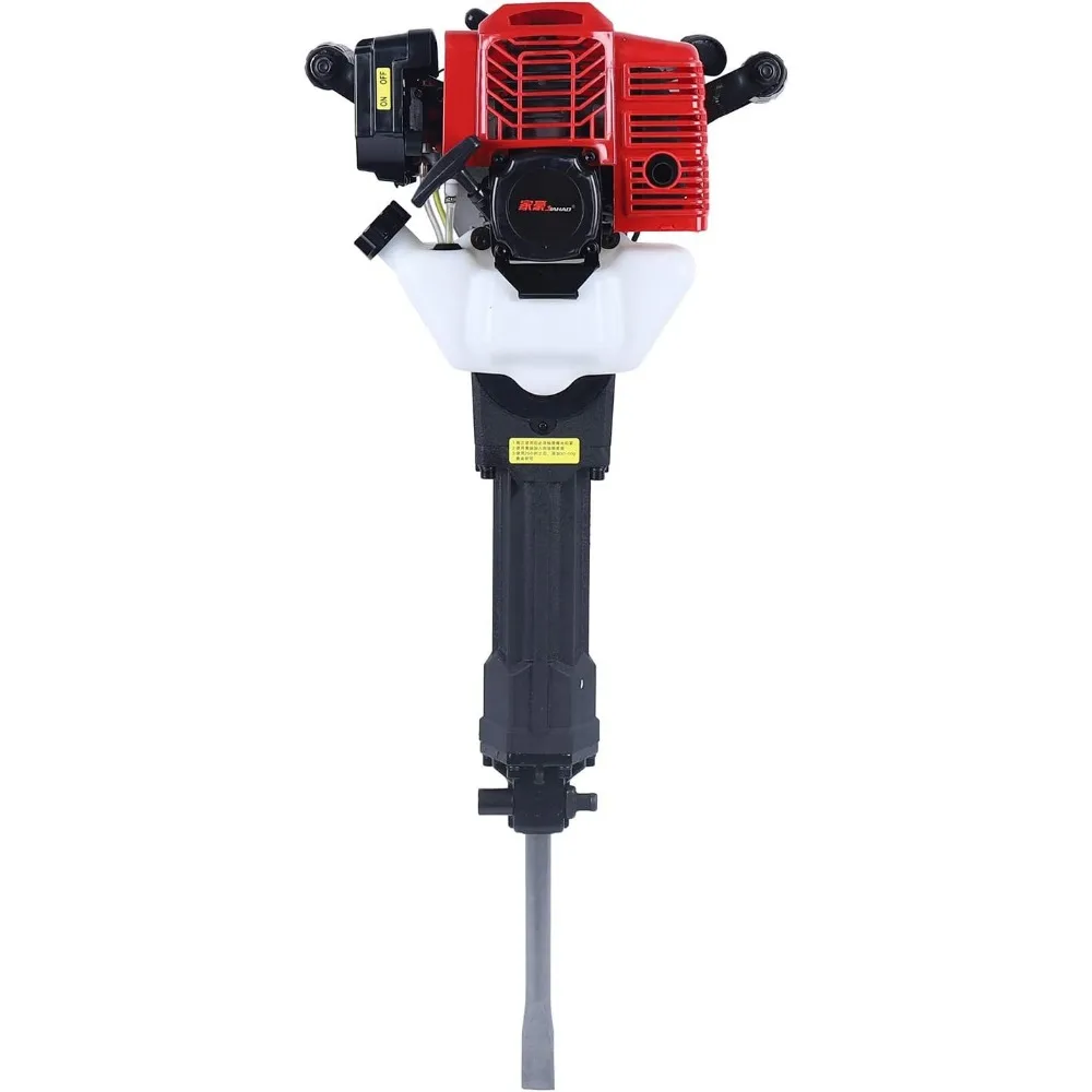 2.5 HP Professional Petrol Demolition Hammer 2 Stroke Mortising Hammer Chisel Hammer with Drill Set Impact Frequency 1500 Bpm 6