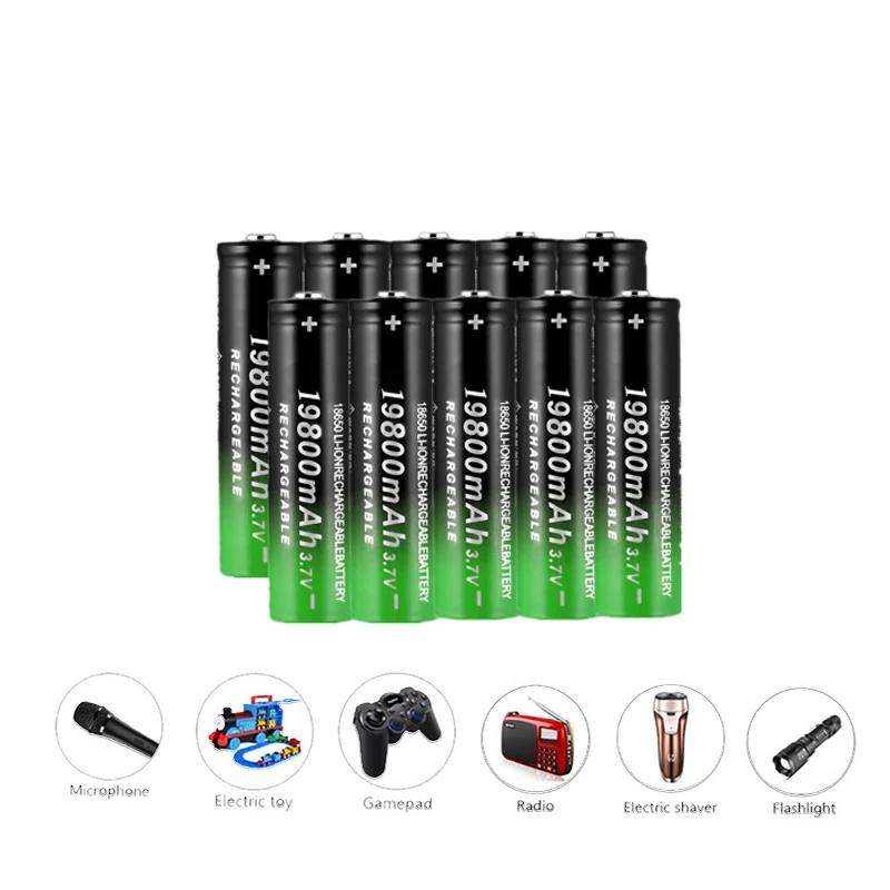 

18650 3.7v 19800mah Rechargeable Li-ion Batteries for Led Flashlight Torch Electric Shaver Toy