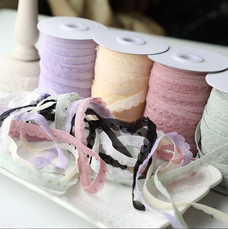 Elastic Stretchy Lace Trim Ribbon 5 Meters 6 Colors For Sewing Crafts DIY Underwear Lingerie Decoration lace ribbon lace sewing supplies lace sewing accessories lace decoration lace accessories lace garment accessories