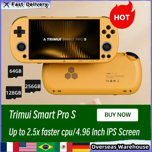 Console de jeu portable Trimui Smart Pro S, écran IPS 4,96'', système Linux, joystick, éclairage RGB, jeux vidéo rétro, Smartpros Gifts 1