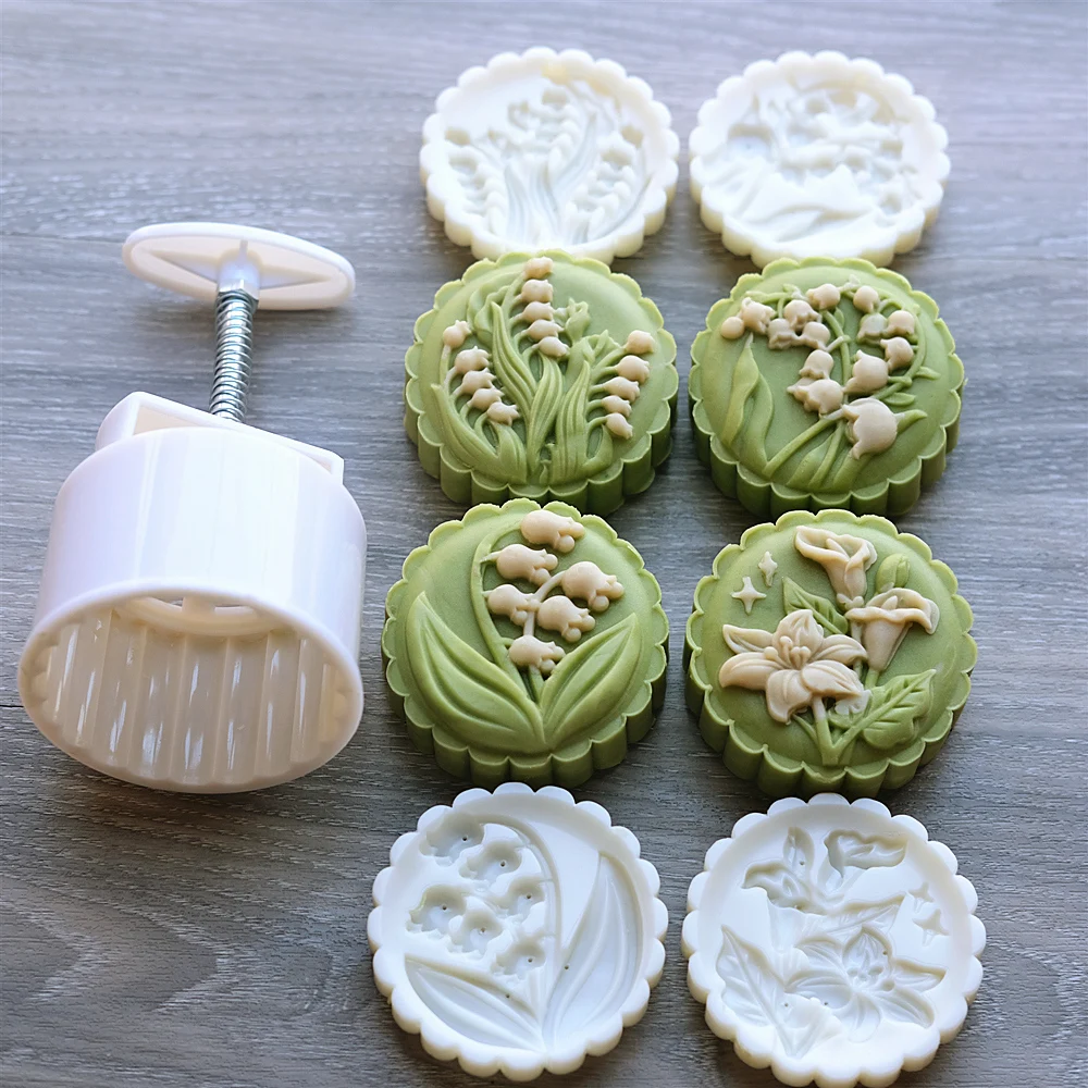 150g200gMooncakeMoldsSuzuranLilyPastryMoldsMidAutumnFestival