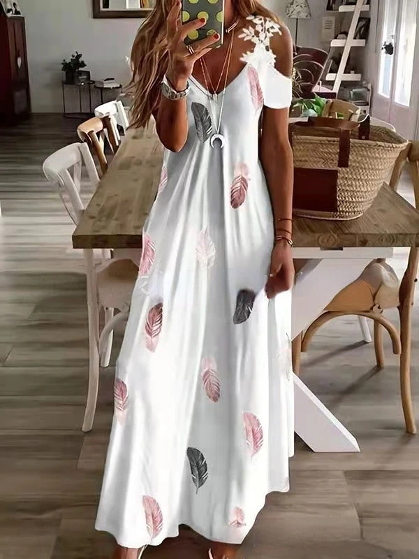 Off Shoulder Bohemian Maxi Dress