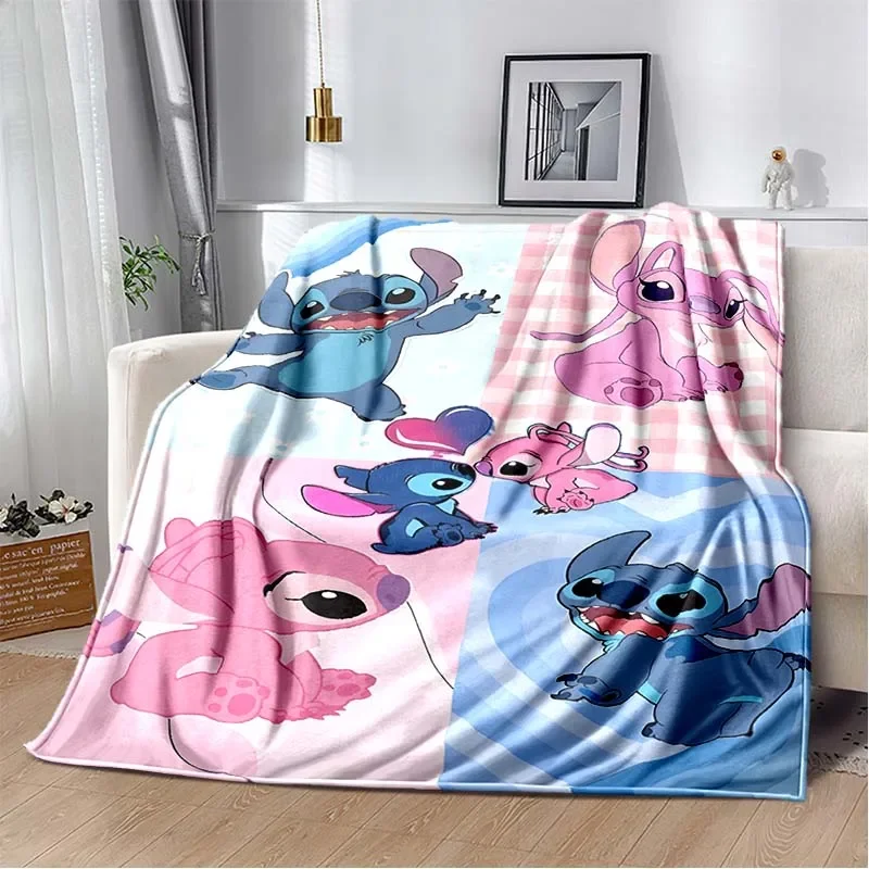 6 Sizes Warm Soft Disney Stitch Custom Blanket Fluffy Lavash Wool Sofa Plaid Plush Bedspread Winter Throw Blanket for Sofa Bed 5
