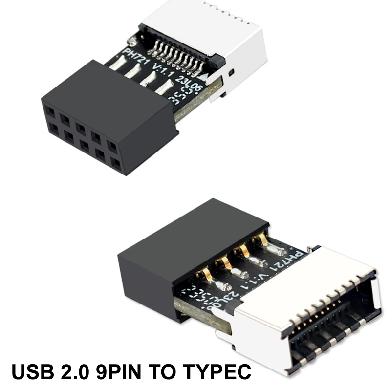 thumbnail image 2 of CERRXIAN USB C To 9-Pin Motherboard Adapter Cable - 90 Degree Angle 2-Pack (60cm) 2 of 9