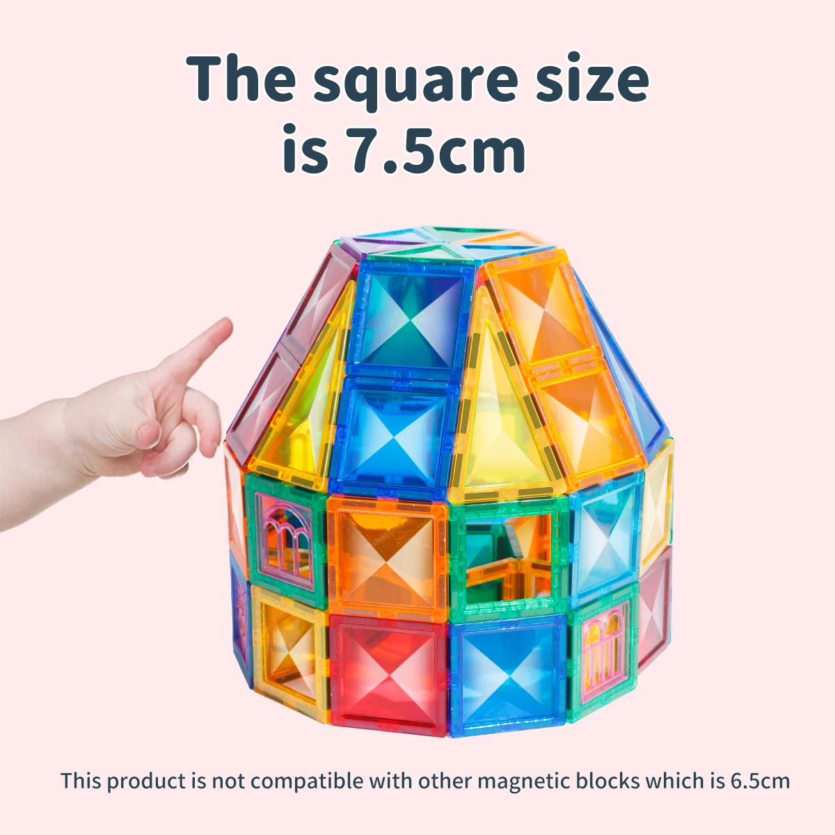 Colorful Diamond Surface Magnetic Building Block Toy for Kids Big Size Magnetic Tiles Sets Montessori Educational Toys Magnetic Building Blocks Magnetic Assembly Toy