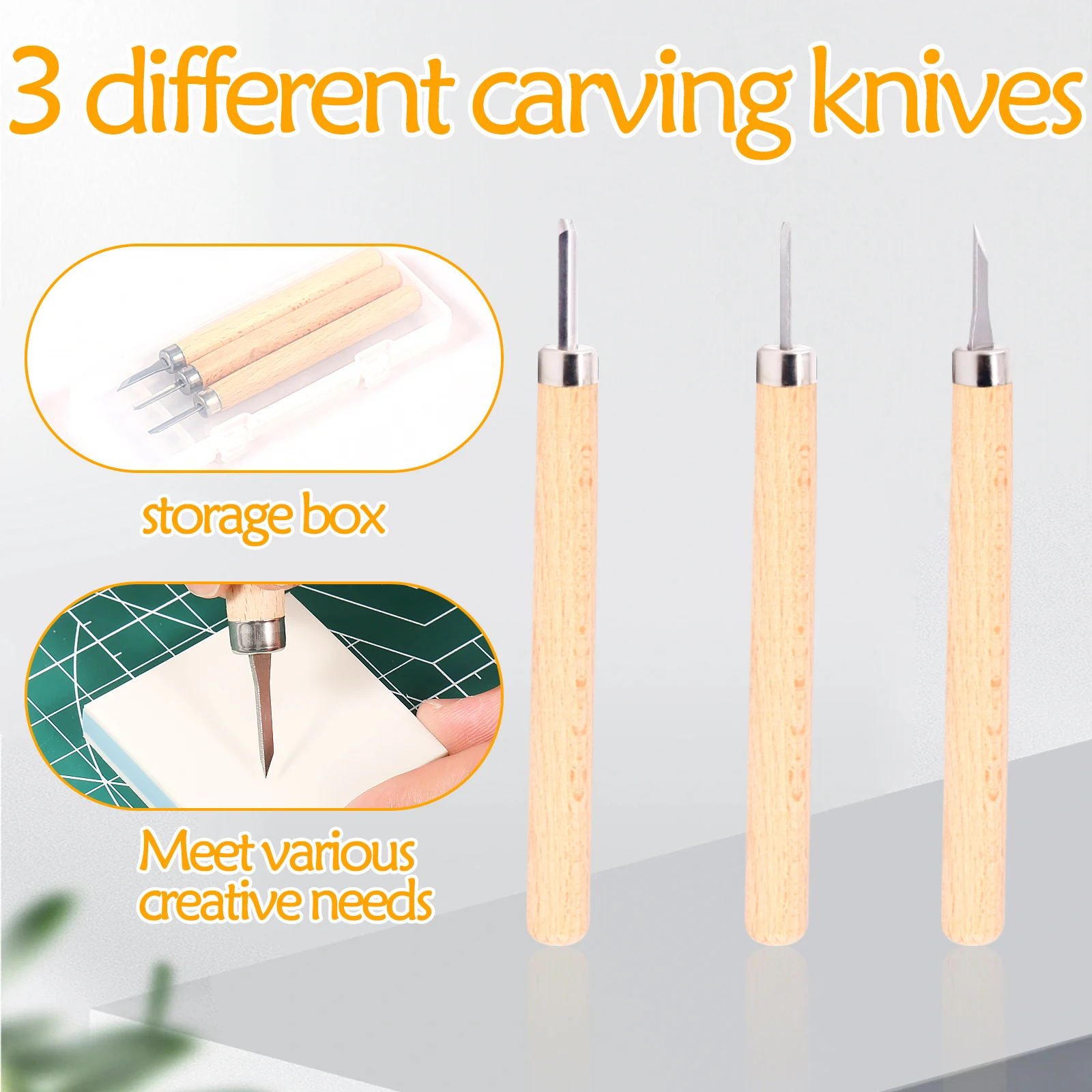 23Pcs Mixed Rubber Stamp Carving Blocks Set Carve Block Printing Carving Block Kit Rubber Blocks with Knives