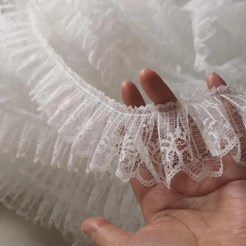 Embroidery Flower Lace Fabric Trim Ribbon DIY sewing applique collar Ruffle for Womens dresses decor lace ribbon lace fabric lace sewing accessories lace sewing supplies lace accessories lace garment accessories clothing accessories lace decoration clothing craft accessories