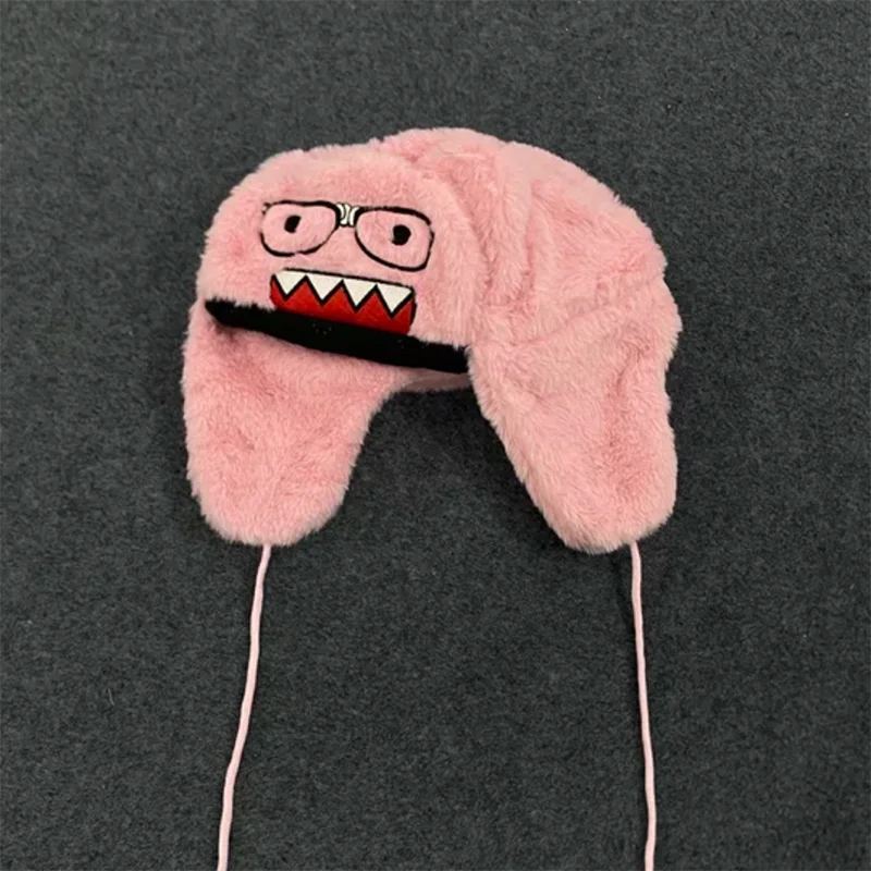 Outdoor Neue Brille Domo Kun Cartoon Bestickte Strickmütze im Gleichen Stil Warme Winddichte Hip-Hop Lässige Trendige Mütze Herbst Winter – Detail 9