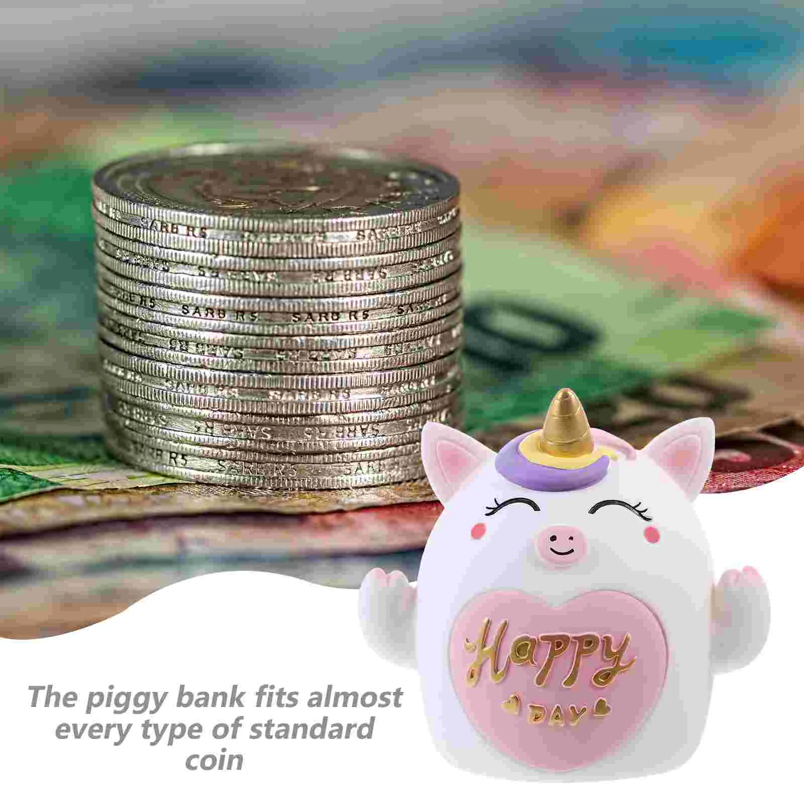 Decoration Unicorn Piggy Bank Household Decorate Vinyl Purple Jar For Money Child 6