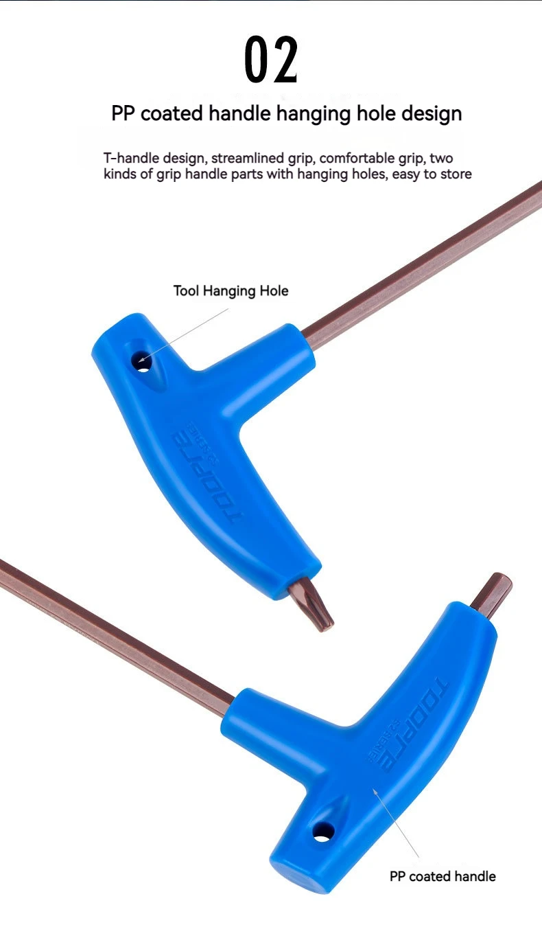 T25 3/4/5/6MM Fahrrad Inbusschlüssel T-Förmigen Erweiterten Kunststoff Griff Mit Doppel Enden fahrrad Multifunktionale Reparatur Werkzeuge – Detail 6