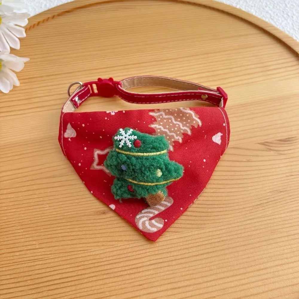 Polyester Christmas Dog Collar Adjustable Dirt Resistant Pet Scarf