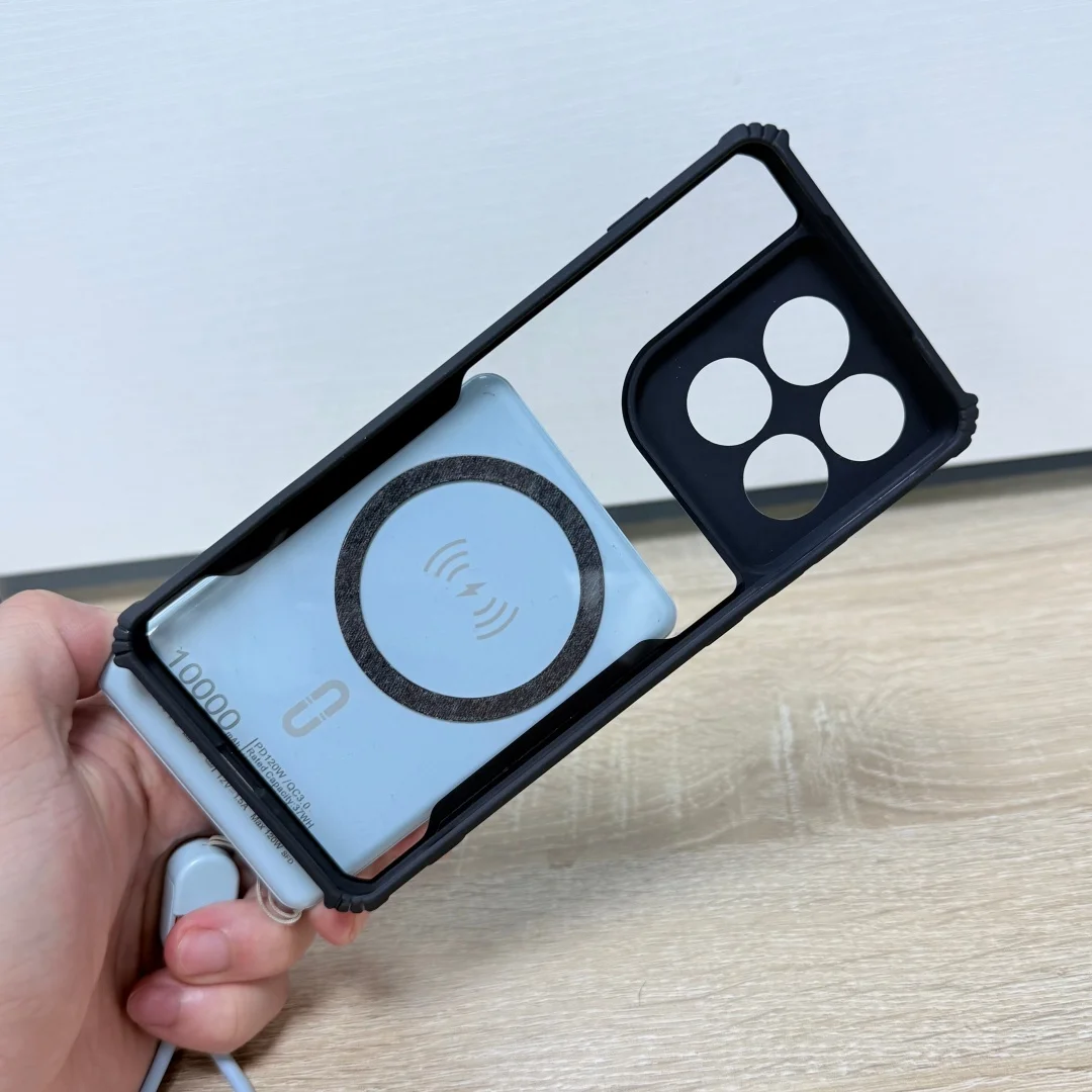 Acrylic TPU Transparent Magnetic Bracket Back Cover with Air Shockproof Bumper