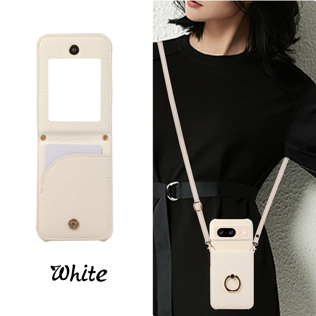 Luxury Crossbody Leather Wallet Case with Card Slots and Mirror Makeup Cover