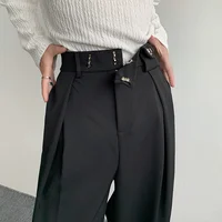 2023 New Black Suit Pants Men Fashion Social Mens Dress Pants Korean Loose Oversized Wide Leg Pants Mens Formal Trousers M-2XL 1