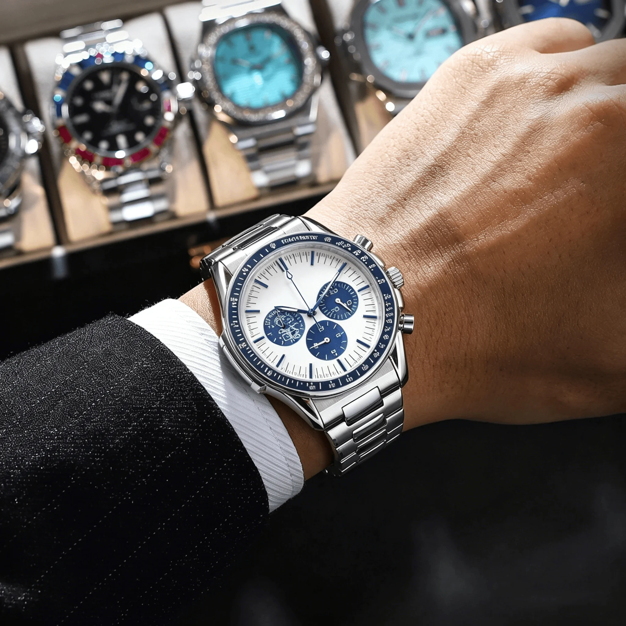 Luminous Calendar Luxury Men's Quartz Watch - Stainless Steel, Waterproof, Sporty Design