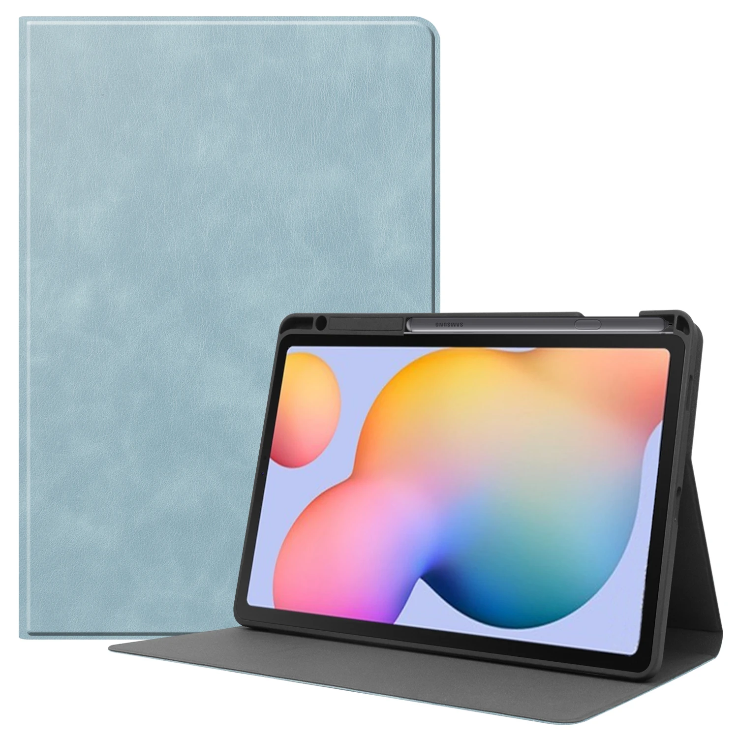 Premium Leather Tablet Case with Pencil Holder and Auto Sleep/Wake Feature