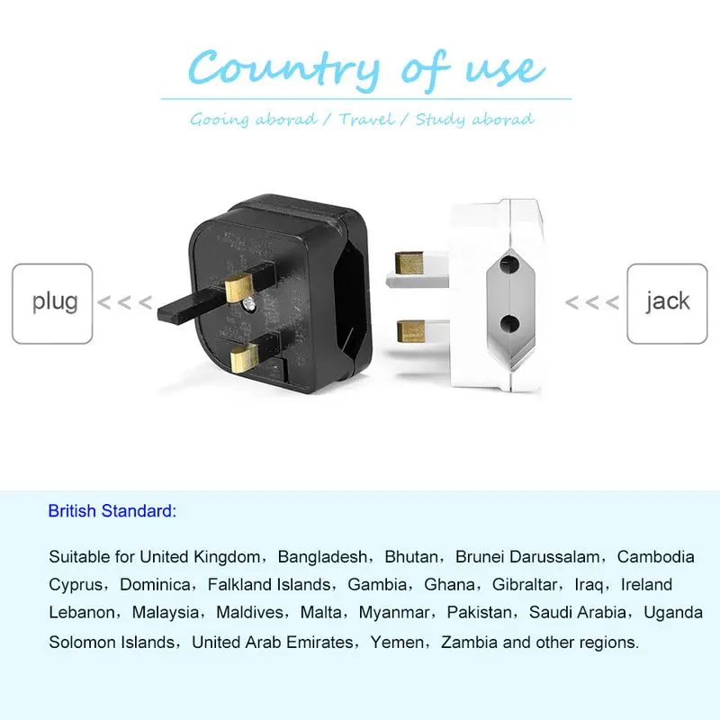 European to English switch plug 13A 250V AC BS5732 3A 5A 13A 
