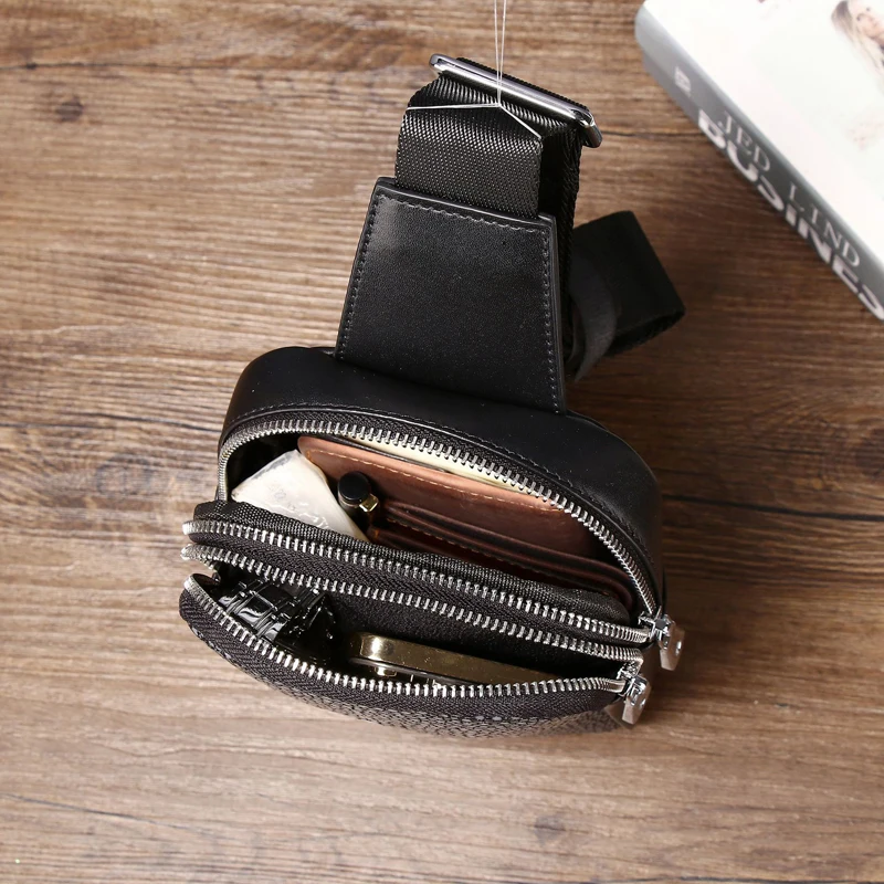 Winter New High Quality Pearl Fishskin Men's Shoulder Bag Genuine Leather Men's Bag Fashion Casual Crossbody Bag