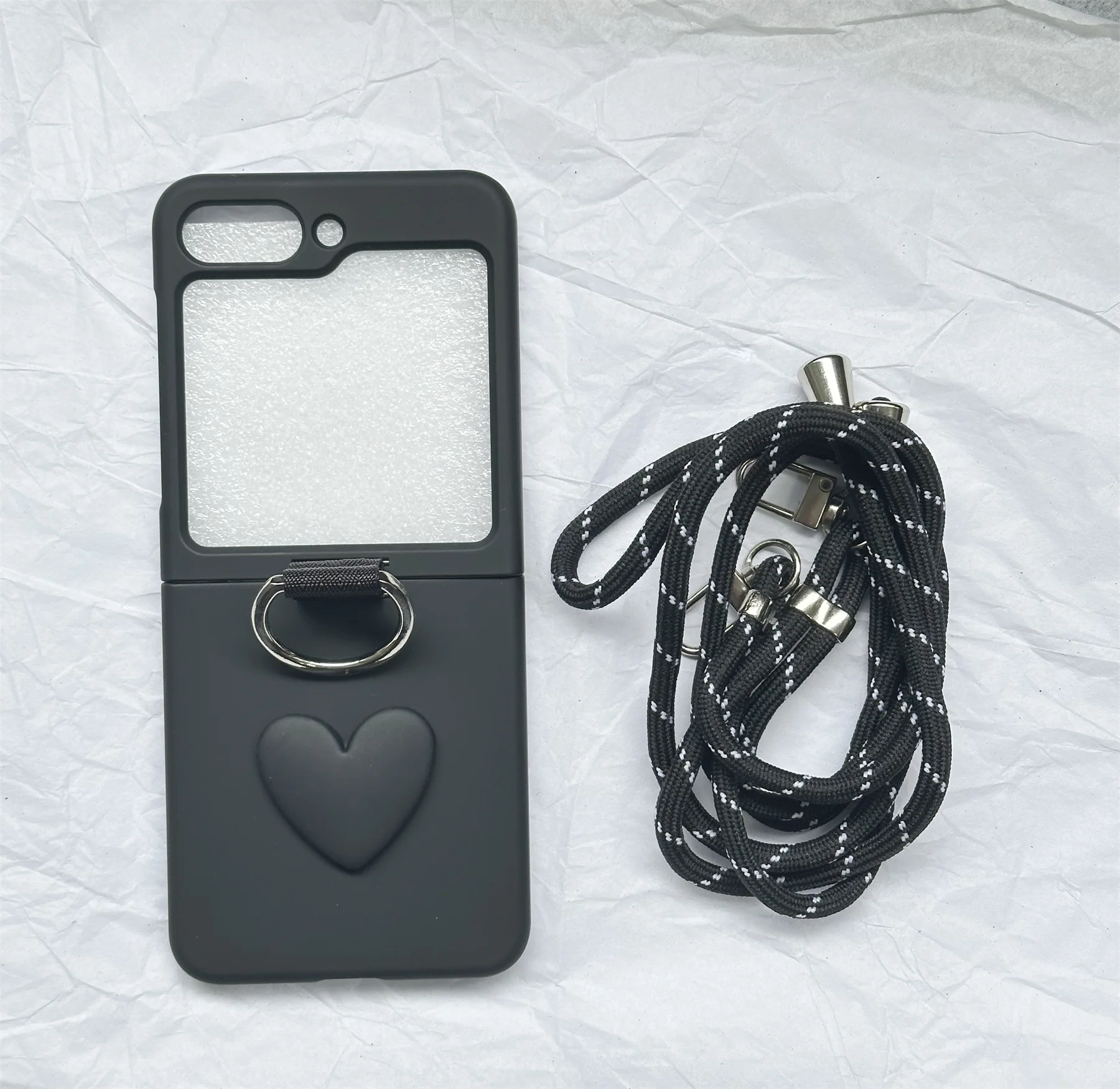 Luxury Crossbody Lanyard Necklace Strap Shoulder Chain Heart Solid Color Phone Case