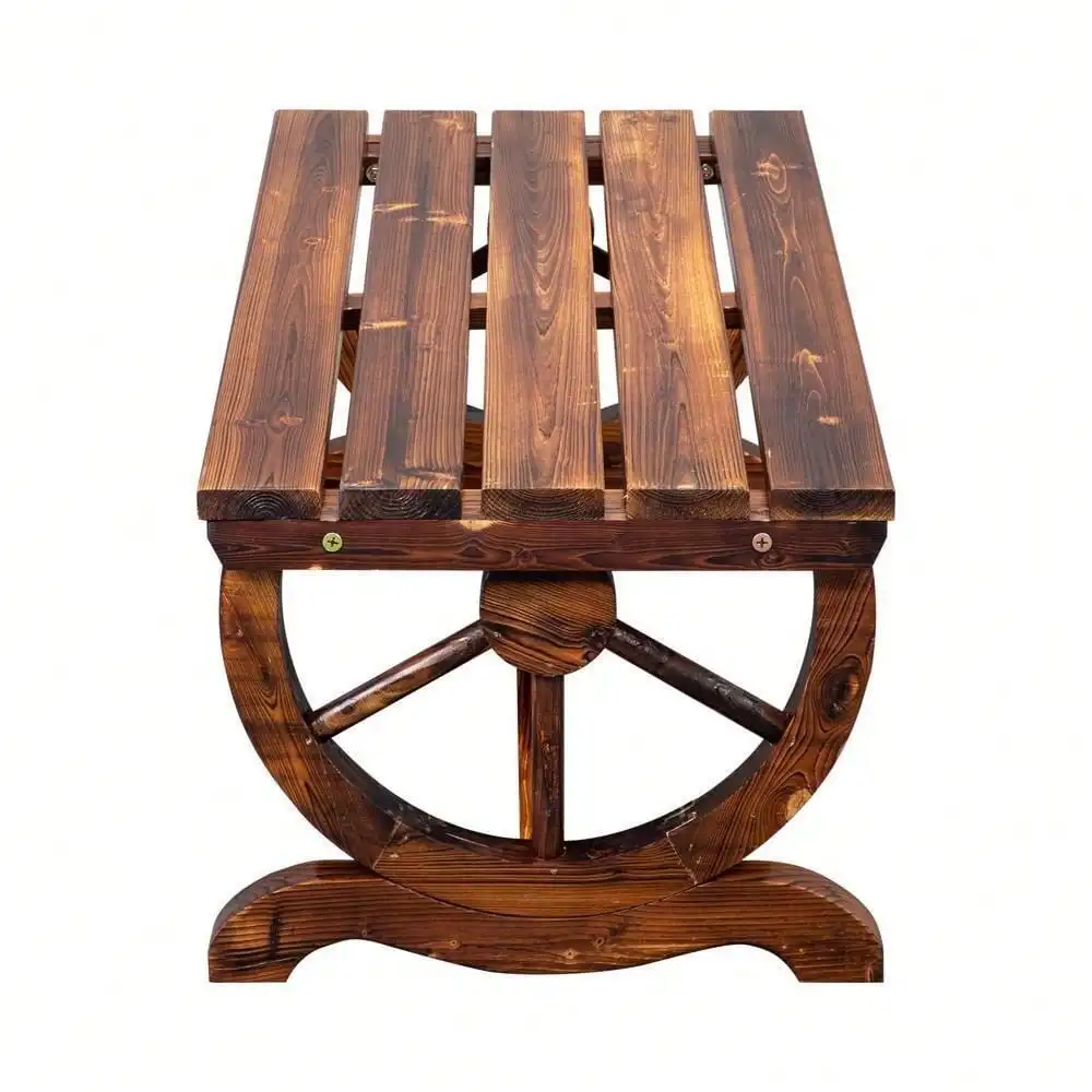 Wagon Wheel Patio Garden Bench 6