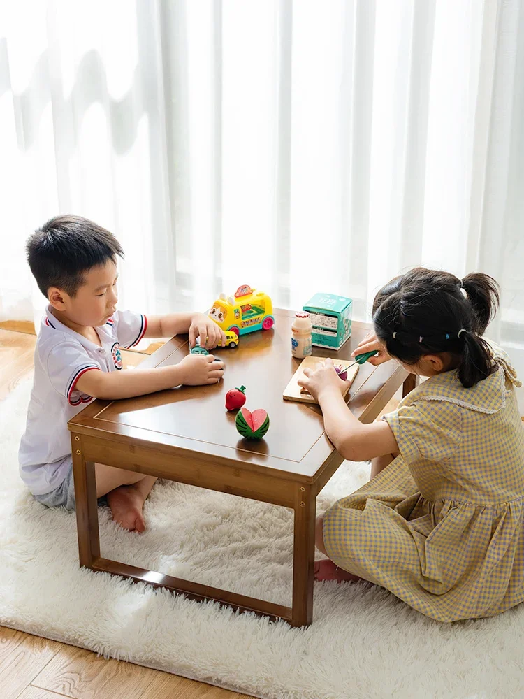 Eco-friendly Varnish Bamboo With Drawer Bay Window Low Tables Japanese Sitting Small Coffee Table Home Old-fashioned Kang Table