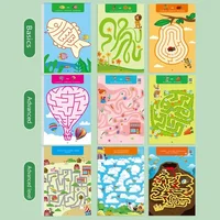 64 Pages Educational Games Kids Concentration Maze Training Book Reusable Practice Copybook 2