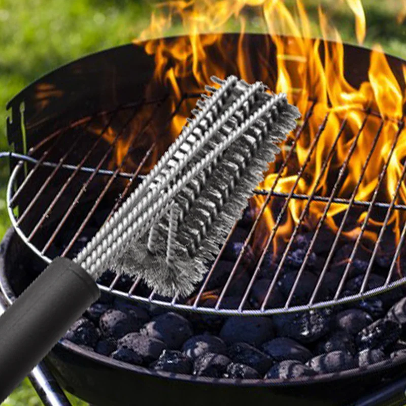 Brosse de nettoyage pour Barbecue, 3 brosses en acier inoxydable en 1, accessoires pour BBQ, meilleur nettoyeur