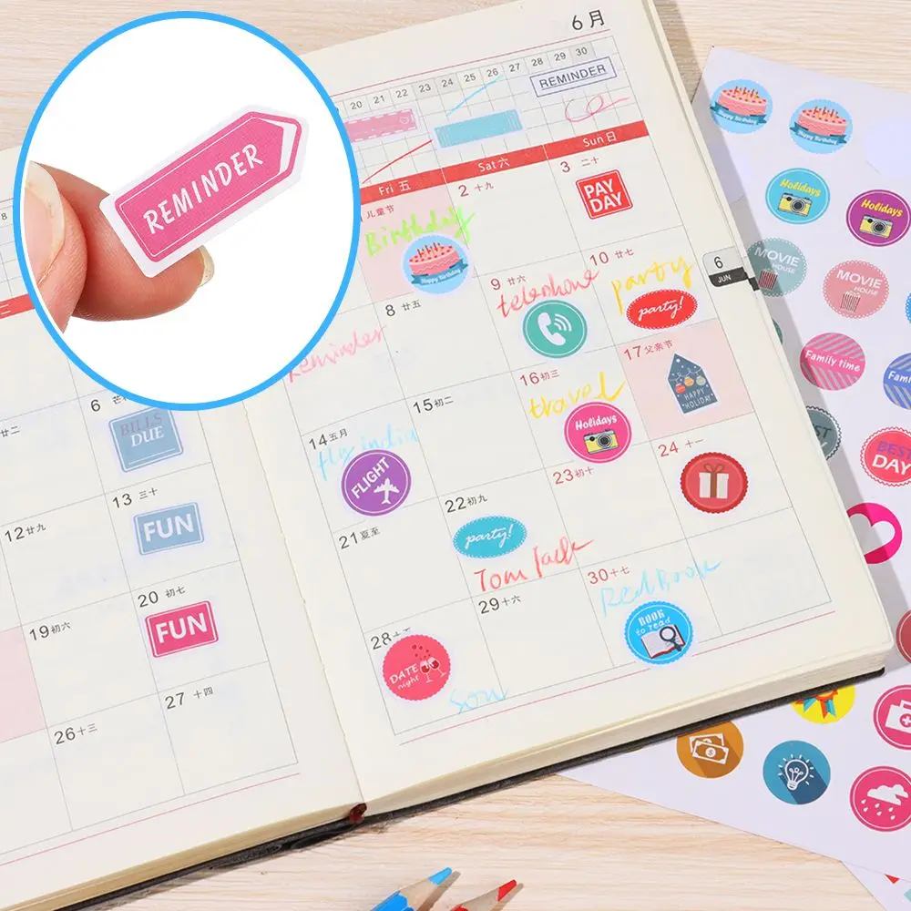 2sheet-Desk-Wall-Calendar-Event-Stickers-Notebooks-Diary-Monthly ...