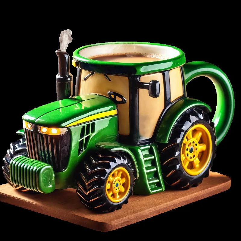 Vintage Green Tractor Coffee Mug – Retro Farm Equipment Agriculture Mug 2