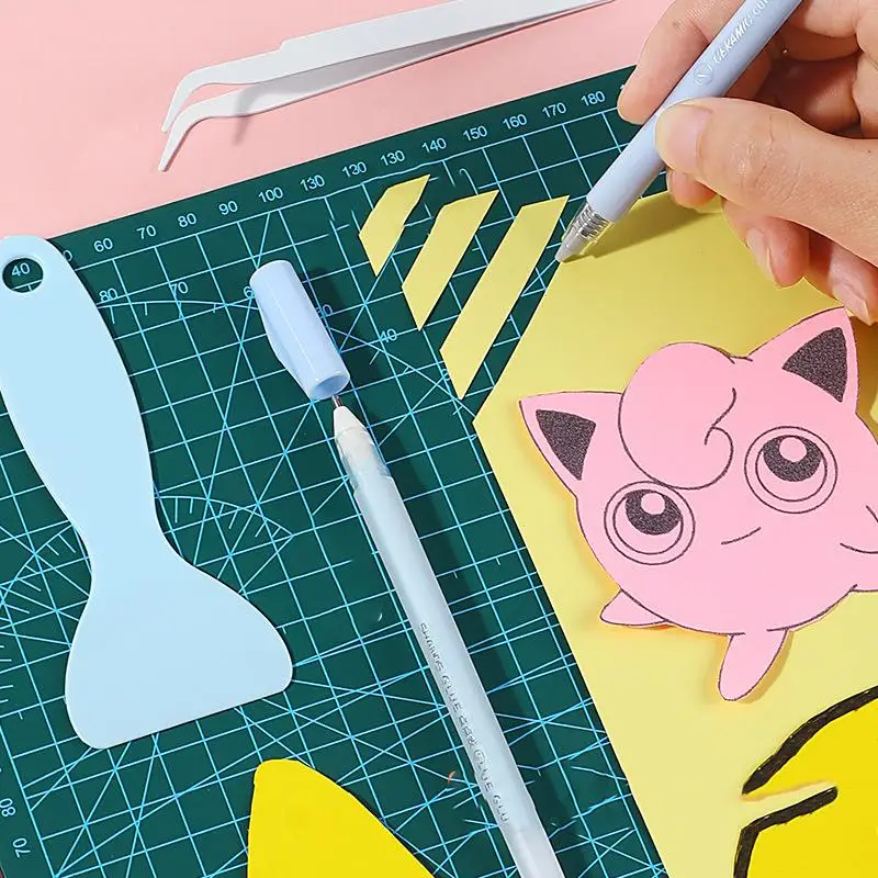 Description Picture 5 of item4pcs/Set Handbook Tool Set Dot Glue Pen Ceramic Utility Knife Tweezers Shovel For Children Students DIY Scrapbooking Decoration