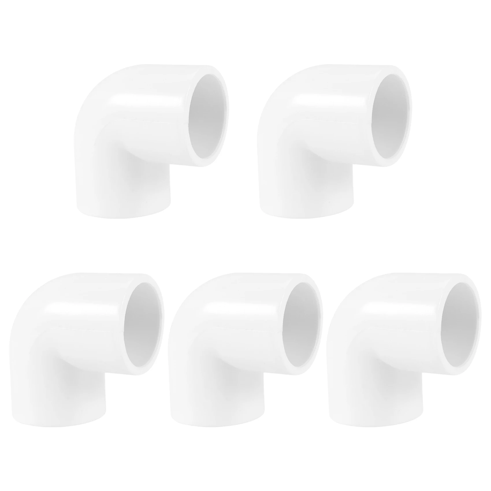 PVC Pipe Fittings 5 Pieces 20mm Dia 90 Angle Degree Elbow PVC Pipe Fittings Adapter Connector White