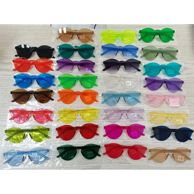 Thin Sunglasses For Women And Men Candy Coloured Frameless Shades_voghion.com