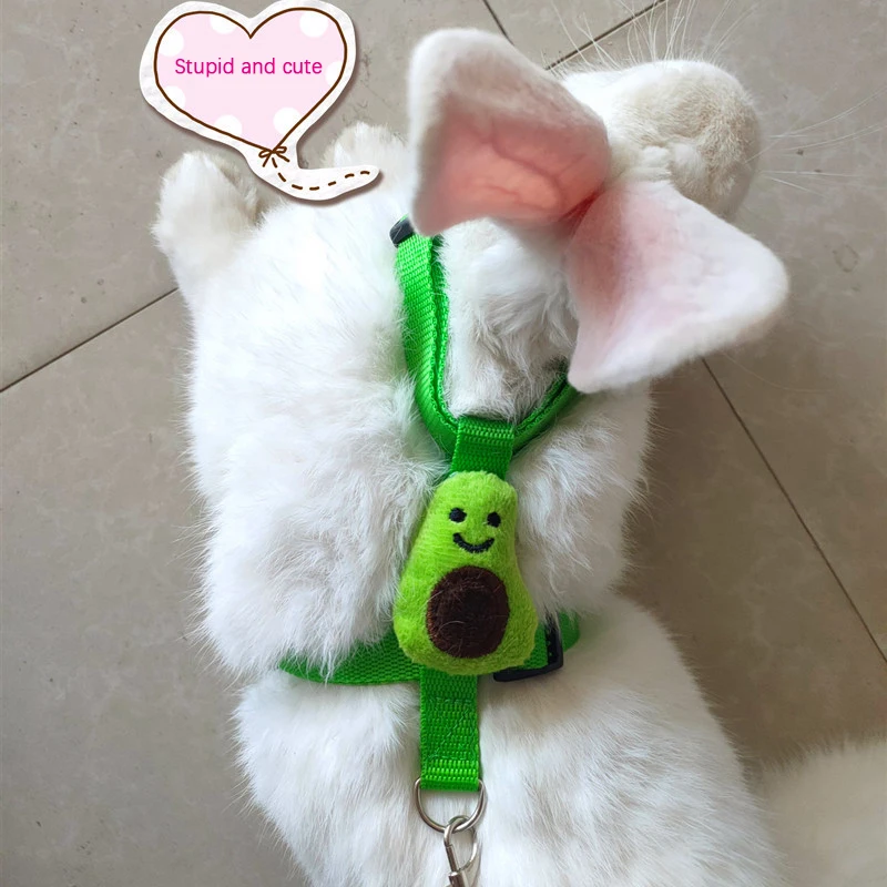 Cute Rabbit Harness and Leash Cartoon Rabbit Adjustable Soft Harness