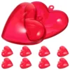 10 Pcs Heart Shaped Fillable Boxes Wedding Hanging naments Plastic Gift Boxes Christmas Decor Wind Chimes Home Decor Red 6