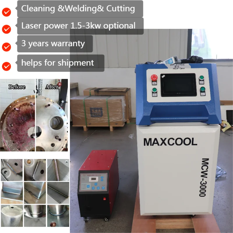 3kw 4 in 1 Handheld Fiber Welding Machine Laser Welder Cutter Cleaner All in One Machine for Stainless Steel Iron lazer 2