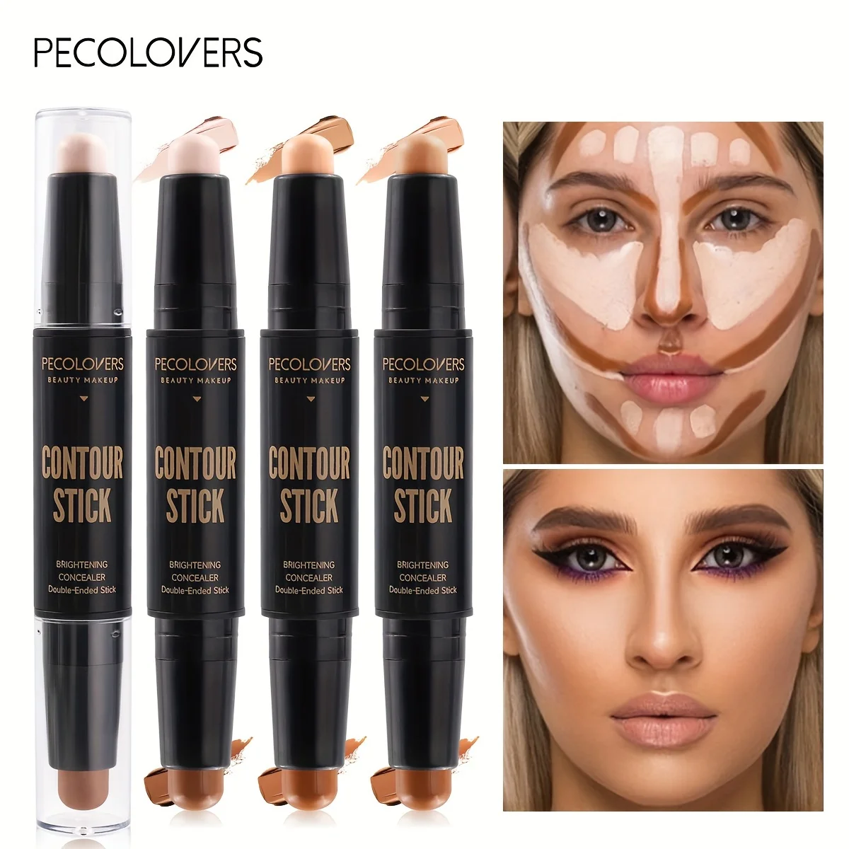 Gesichts-Concealer, Kontur-Make-up-Basis, Bronzer, Beauty-Contouring-Creme für Damenkosmetik (Neu)_voghion.com