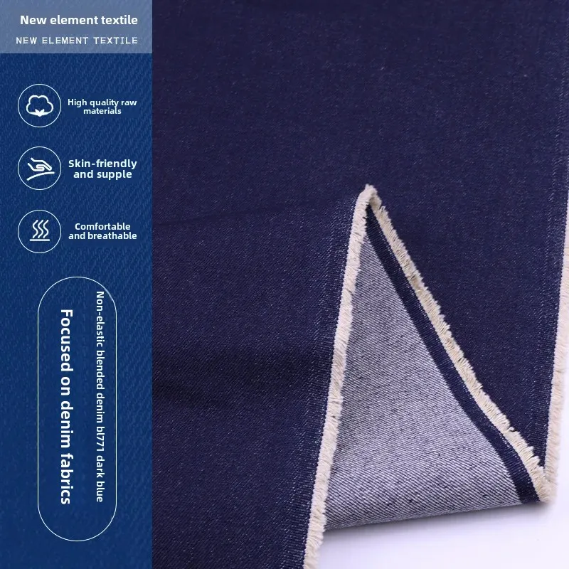 Thick Denim Fabric Deep Blue Heavyweight Twill Mixed Jeans Fabric for Jackets Pants Aprons And Bags Chinese Origin Clothing Mate